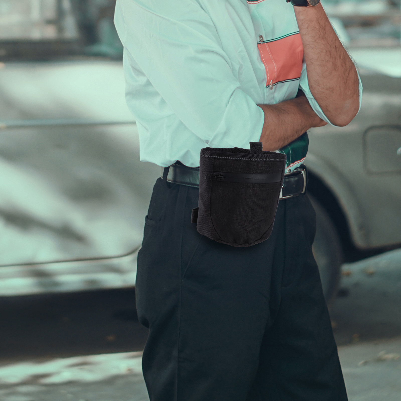 Quick Food Snacks - Dog Treat Pouch Black Waist Bag