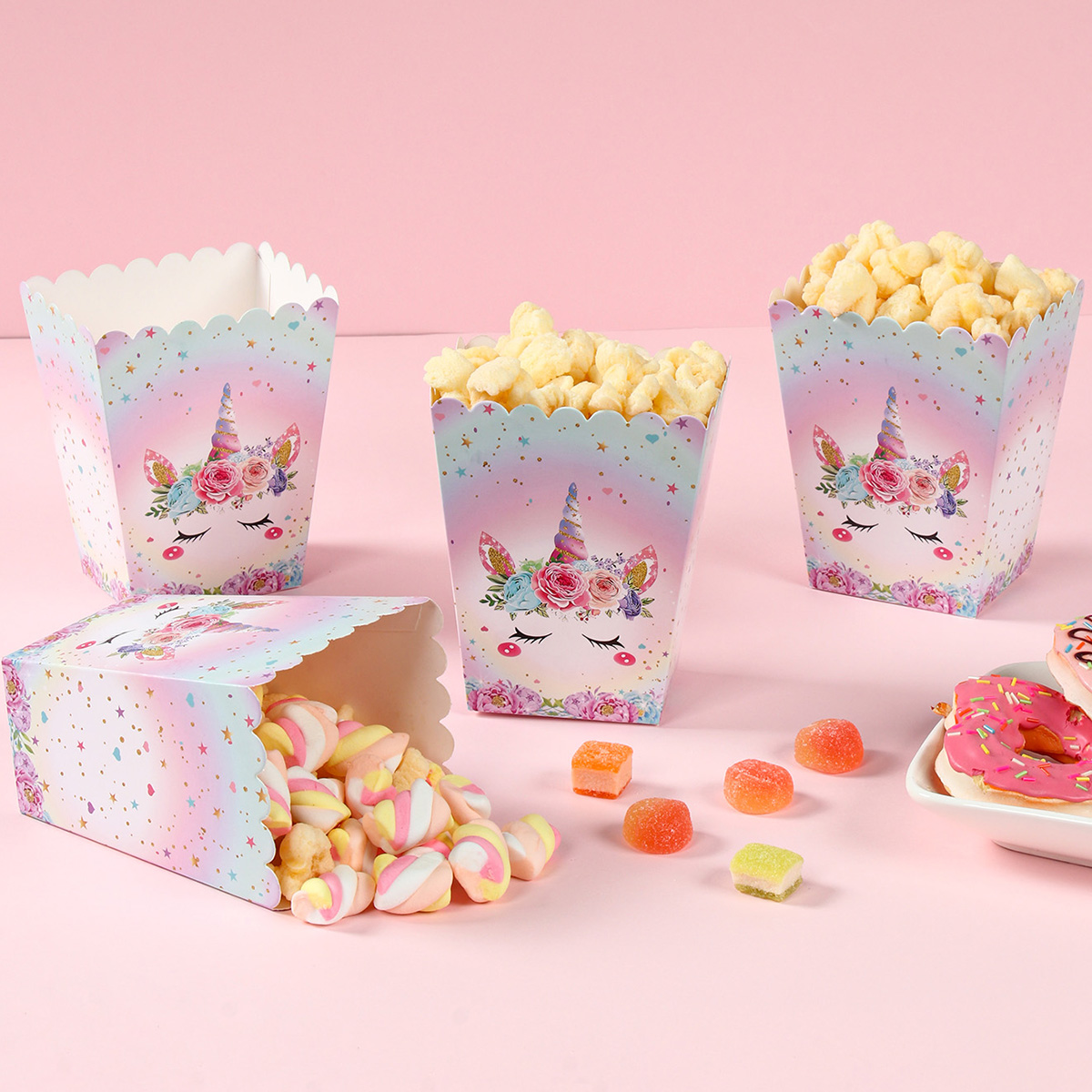8pcs Paper Candy Cartons Popco - огляд і ціна Food Snacks For Kids Party