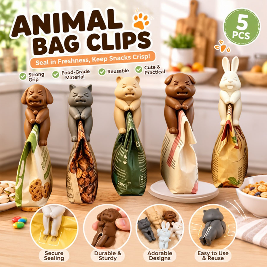 3D Animal Snack Bag Clips 1/5  - огляд і ціна Food Packed Snacks