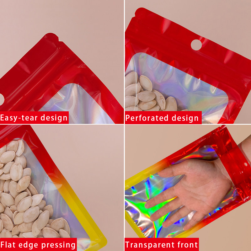 Holographic Color Square Zippe - огляд і ціна Food Packed Snacks