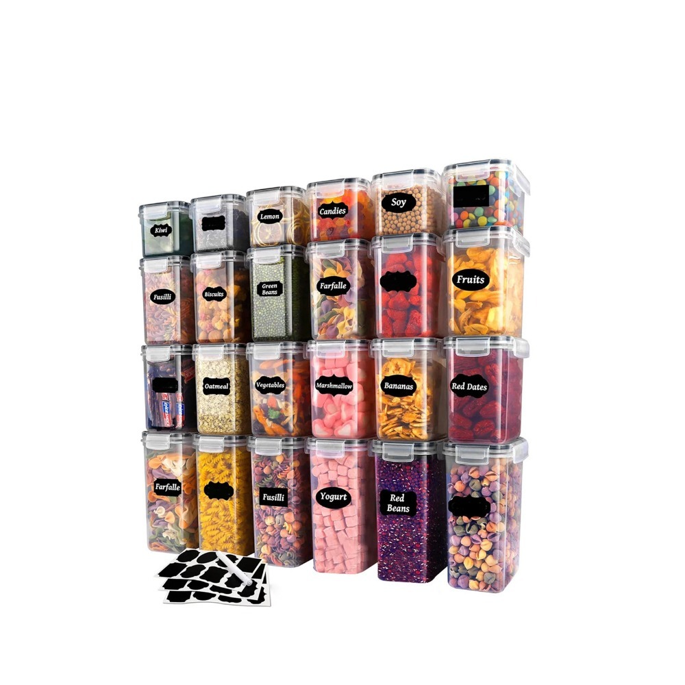 24Pcs Sealed Food Storage Cont - огляд і ціна Snacks Food Labels