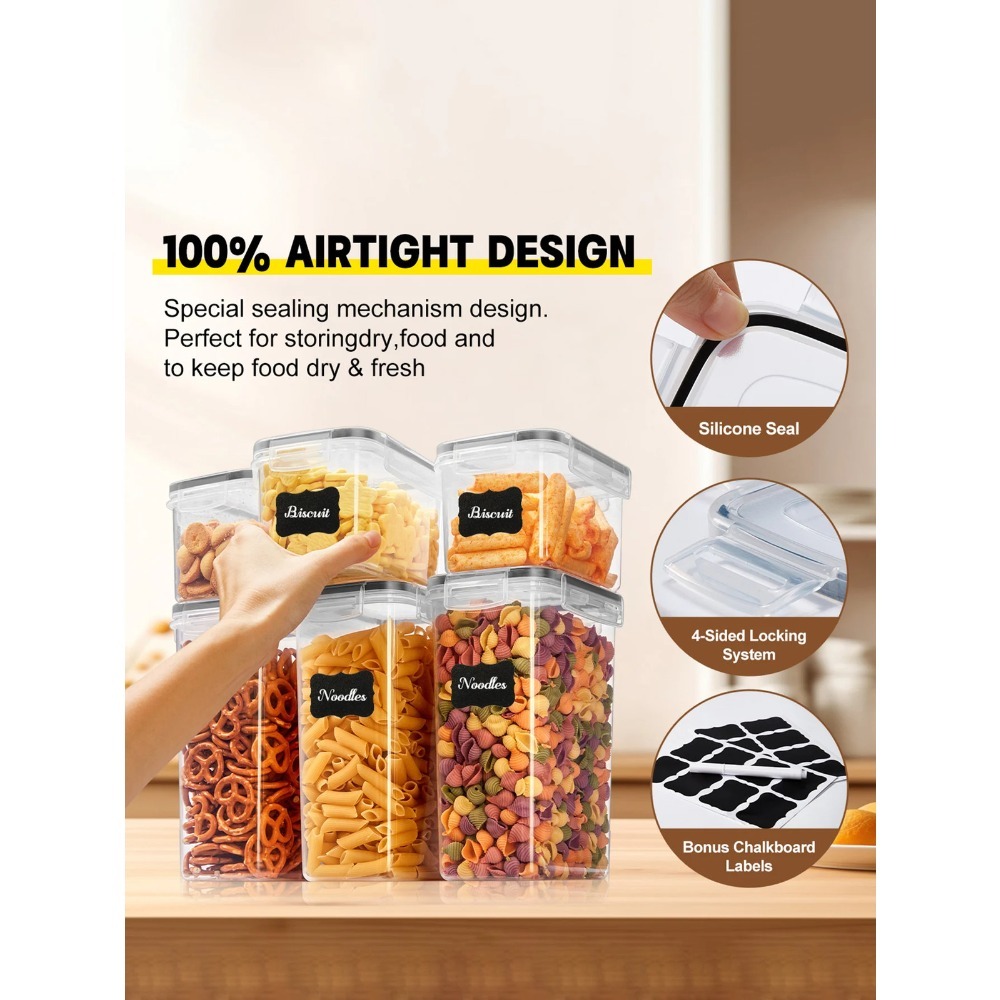 24Pcs Sealed Food Storage Cont - огляд і ціна Snacks Food Labels