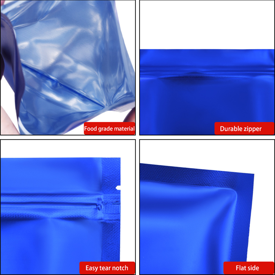 100pcs Matte Blue Foil Zipper  - огляд і ціна Food Packed Snacks